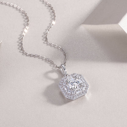 Small Square Bag — Signature Sterling Silver Pendant Necklace (Luxury Moissanite)