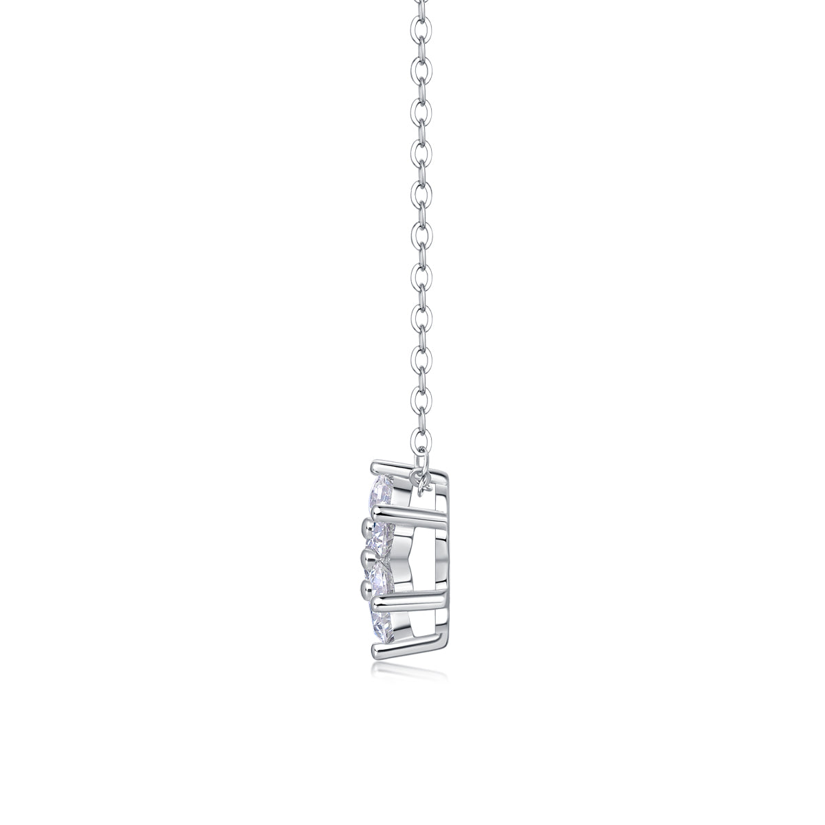 Snowflakes Fluttering — Signature Sterling Silver Pendant Necklace (Luxury Moissanite)