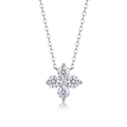 Lucky Four-Leaf Clover — Signature Sterling Silver Pendant Necklace (Luxury Moissanite)