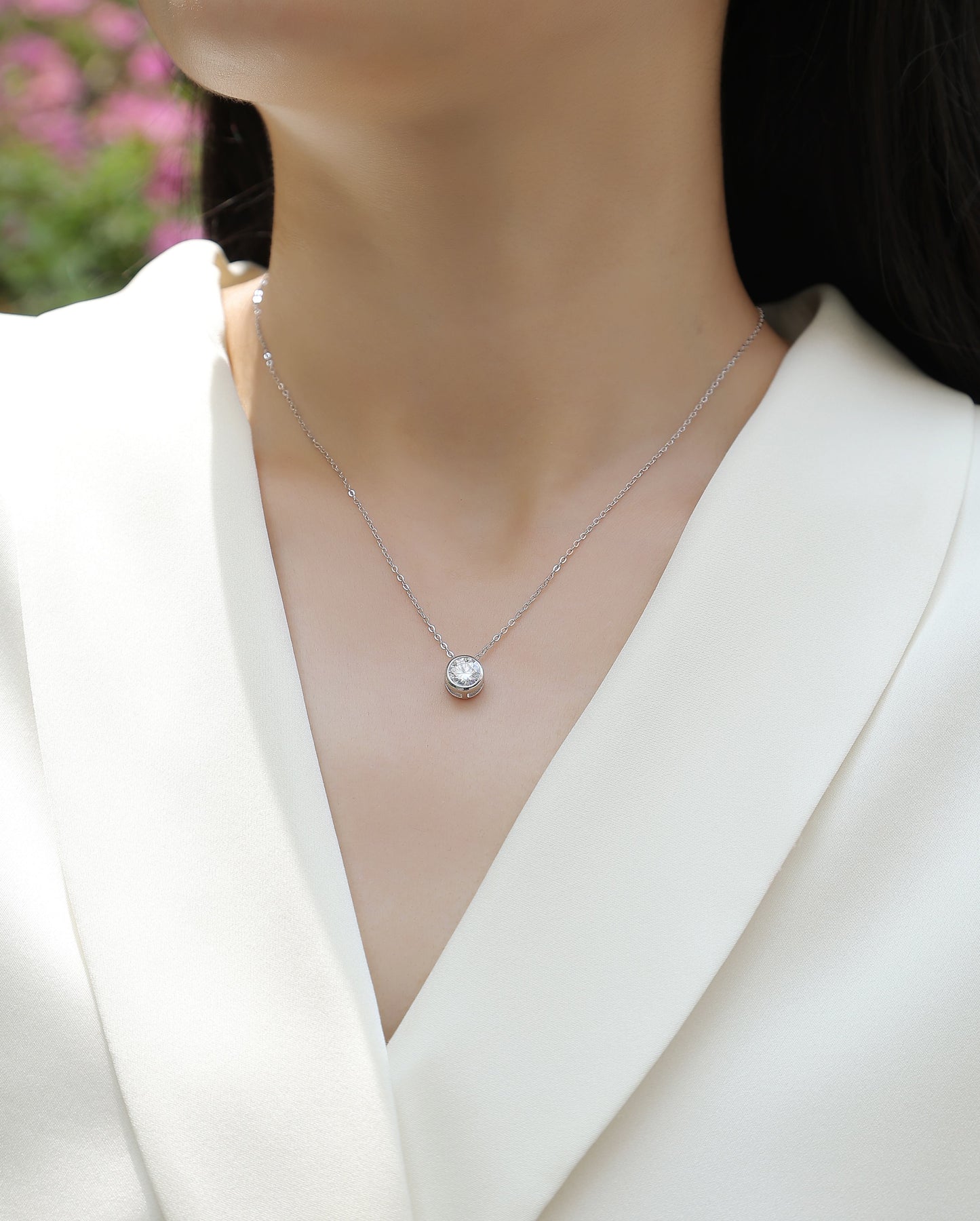 Purity — Signature Sterling Silver Pendant Necklace (1 Carat, Luxury Moissanite)