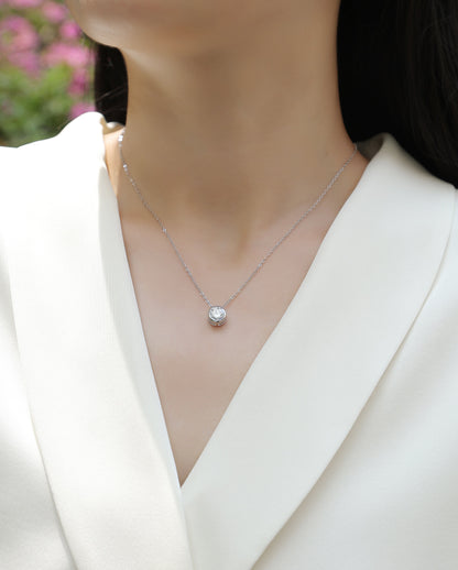 Purity — Signature Sterling Silver Pendant Necklace (1 Carat, Luxury Moissanite)