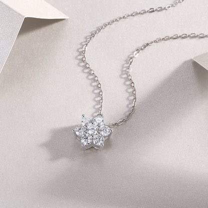 Snowflakes Fluttering — Signature Sterling Silver Pendant Necklace (Luxury Moissanite)
