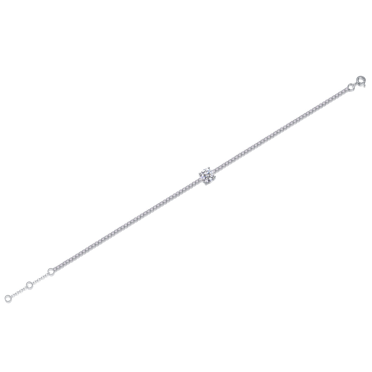 Dawn Dew Beads — Signature Sterling Silver Bracelet (Luxury Moissanite)
