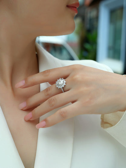 Sunflower — Signature Sterling Silver Ring (3 Carats)