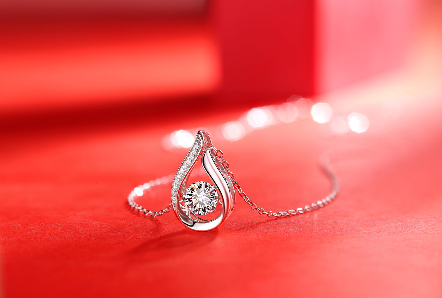 Smart Drop — Signature Sterling Silver Pendant Necklace (Luxury Moissanite)