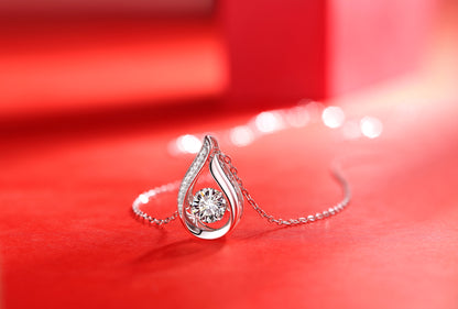 Smart Drop — Signature Sterling Silver Pendant Necklace (Luxury Moissanite)