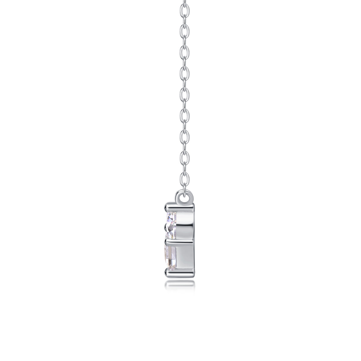 Love In The Present — Signature Sterling Silver Pendant Necklace (Square, Luxury Moissanite)