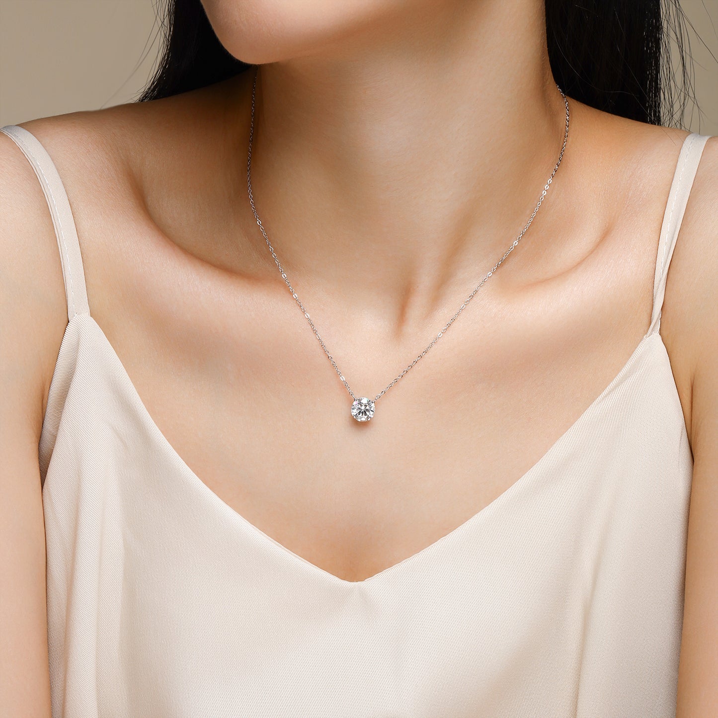Love Of Time — Signature Sterling Silver Pendant Necklace (2 Carats, Luxury Moissanite)