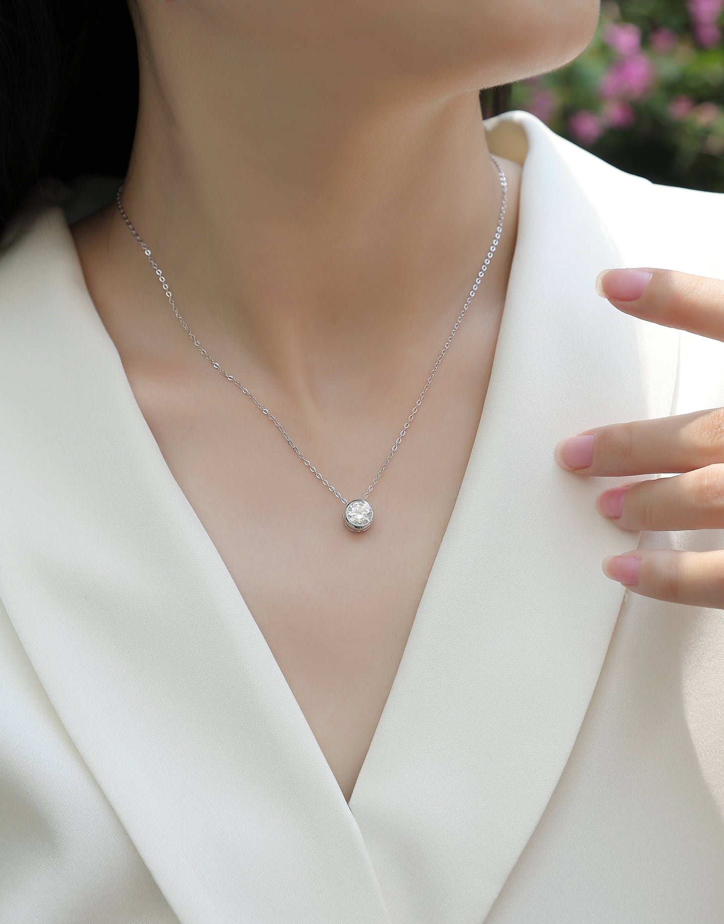 Purity — Signature Sterling Silver Pendant Necklace (1 Carat, Luxury Moissanite)