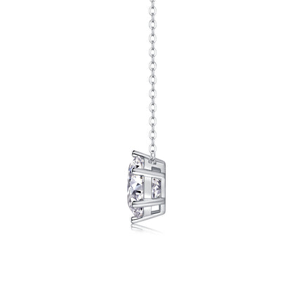 Afternoon Rose — Signature Sterling Silver Pendant Necklace (Luxury Moissanite)
