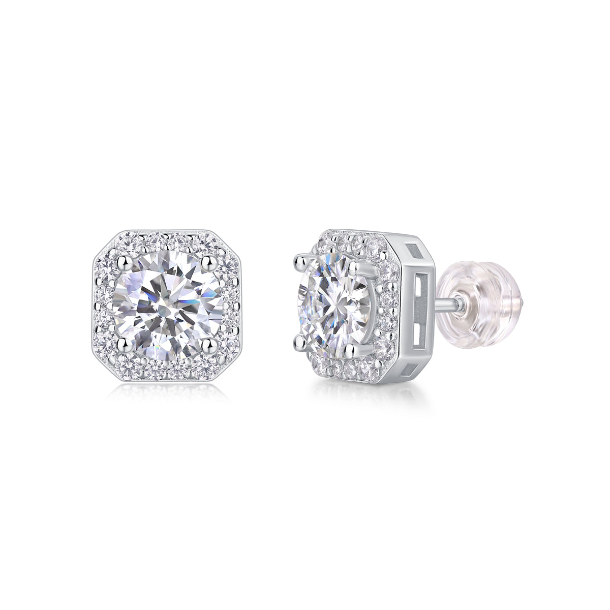 The Rose In The Heart - 1-carat Top-quality S925, Silver Earrings.