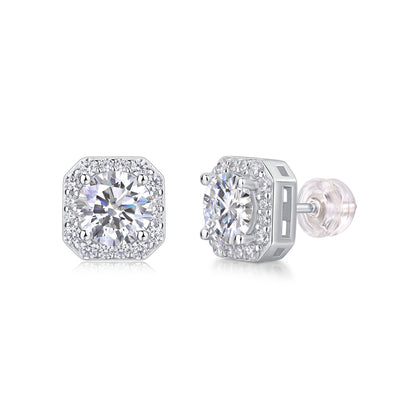 The Rose In The Heart - 1-carat Top-quality S925, Silver Earrings.