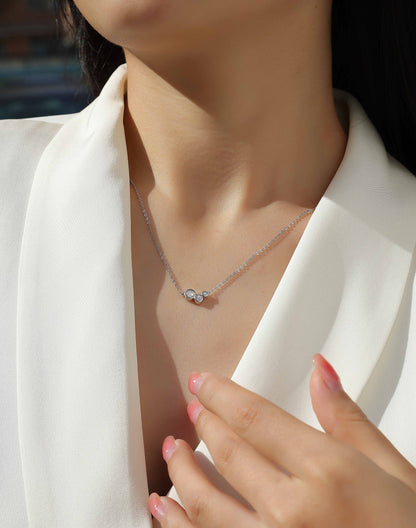 White Dew – Kenmerkende sterling zilveren hangerketting (Luxe Moissanite)