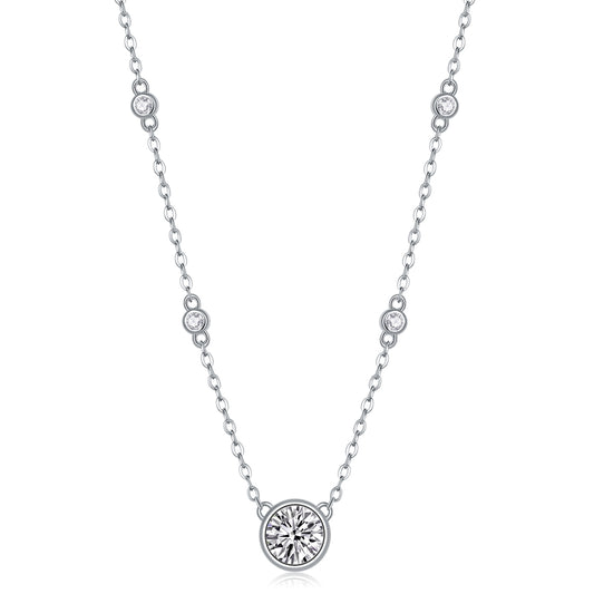 Natural Reverie — Signature Sterling Silver Pendant Necklace (1 Carat, Luxury Moissanite)