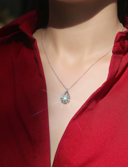 Smart Drop — Signature Sterling Silver Pendant Necklace (Luxury Moissanite)
