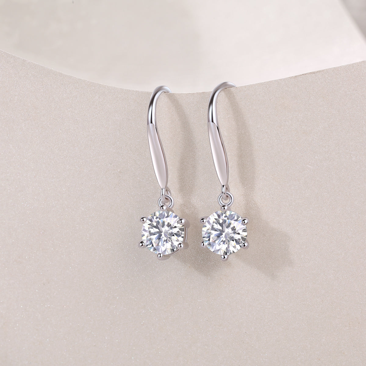 Jumping Wind — Signature Sterling Silver Stud Earrings (1 Carat)