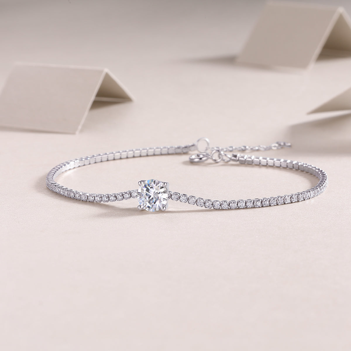 Dawn Dew Beads — Signature Sterling Silver Bracelet (Luxury Moissanite)