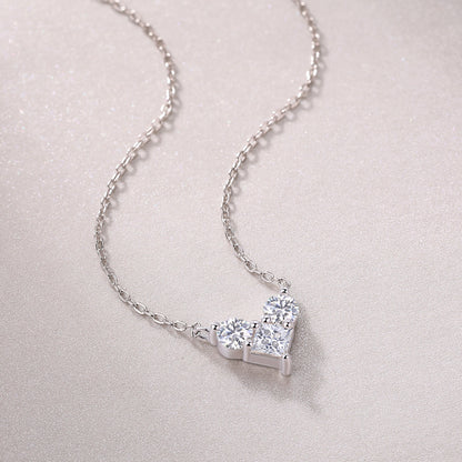 Love In The Present — Signature Sterling Silver Pendant Necklace (Square, Luxury Moissanite)