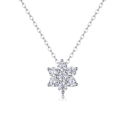 Snowflakes Fluttering — Signature Sterling Silver Pendant Necklace (Luxury Moissanite)