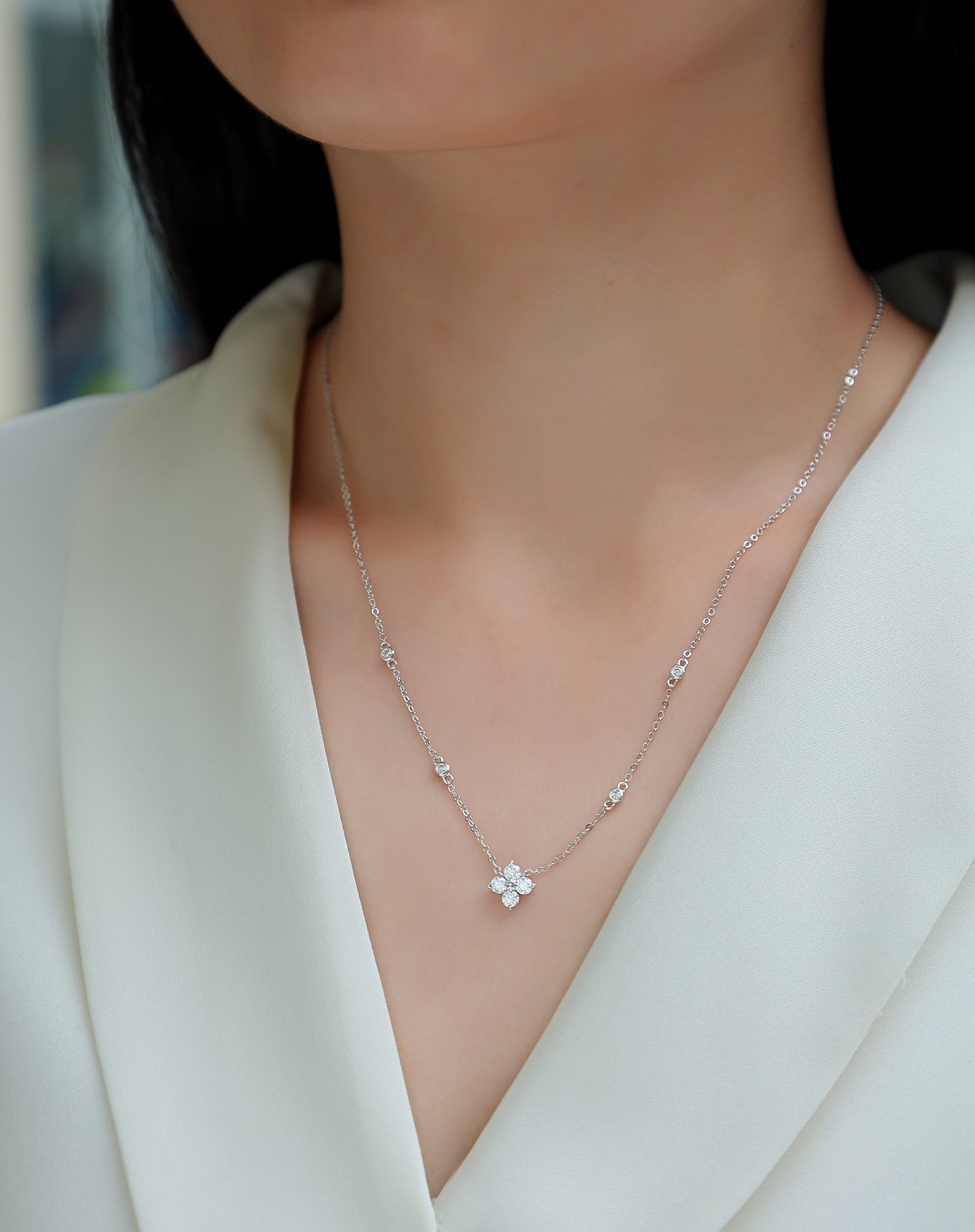 Radiant Star — Signature Sterling Silver Pendant Necklace (Luxury Moissanite)