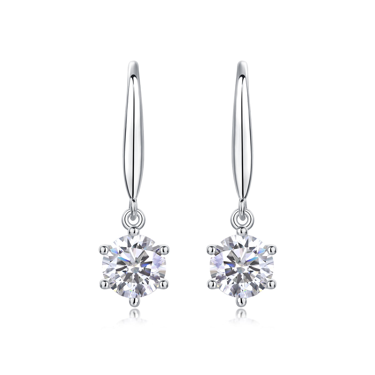 Jumping Wind — Signature Sterling Silver Stud Earrings (1 Carat)
