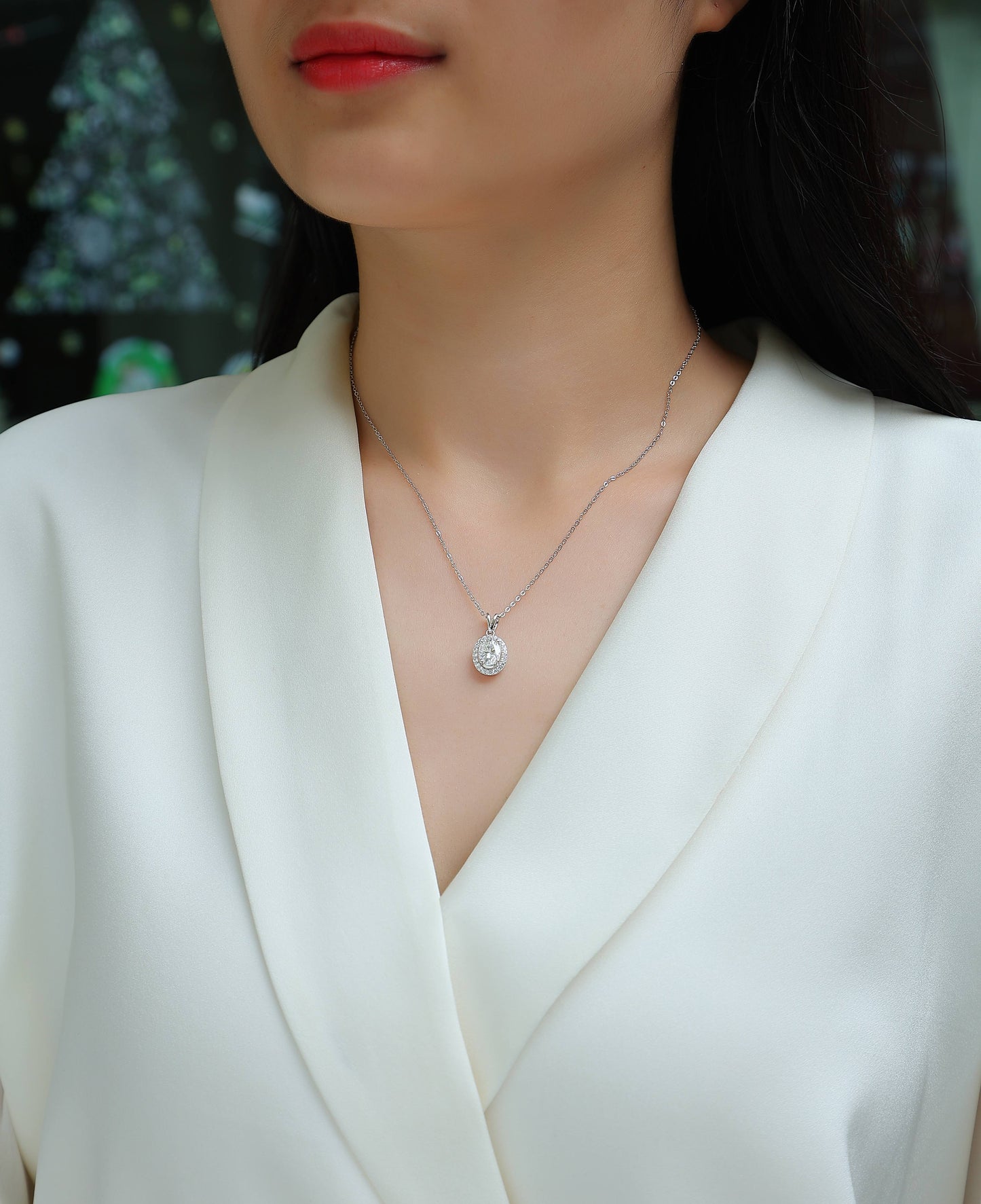 Infinite — Ketting met hanger van sterling zilver (luxe moissanite)