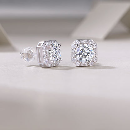 The Rose In The Heart - 1-carat Top-quality S925, Silver Earrings.