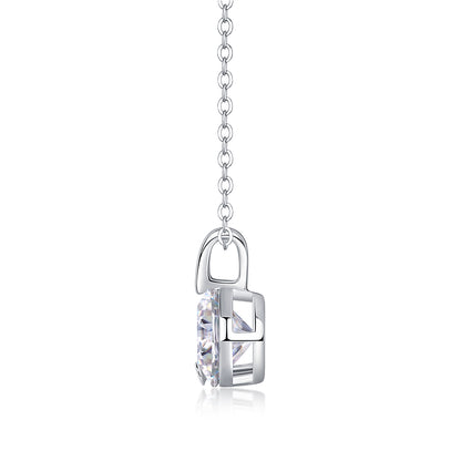 Diamond Sparkle V-Chain — Signature Sterling Silver Pendant Necklace (Luxury Moissanite)