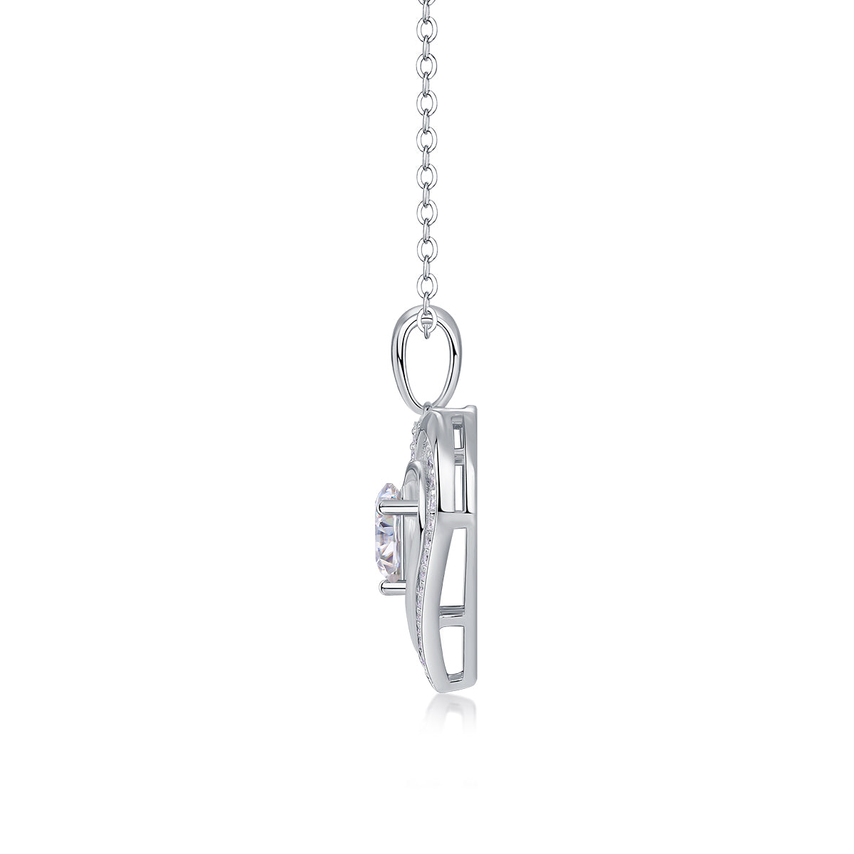 Heart To Heart — Signature Sterling Silver Pendant Necklace (Luxury Moissanite)