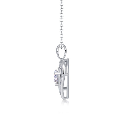 Heart To Heart — Signature Sterling Silver Pendant Necklace (Luxury Moissanite)