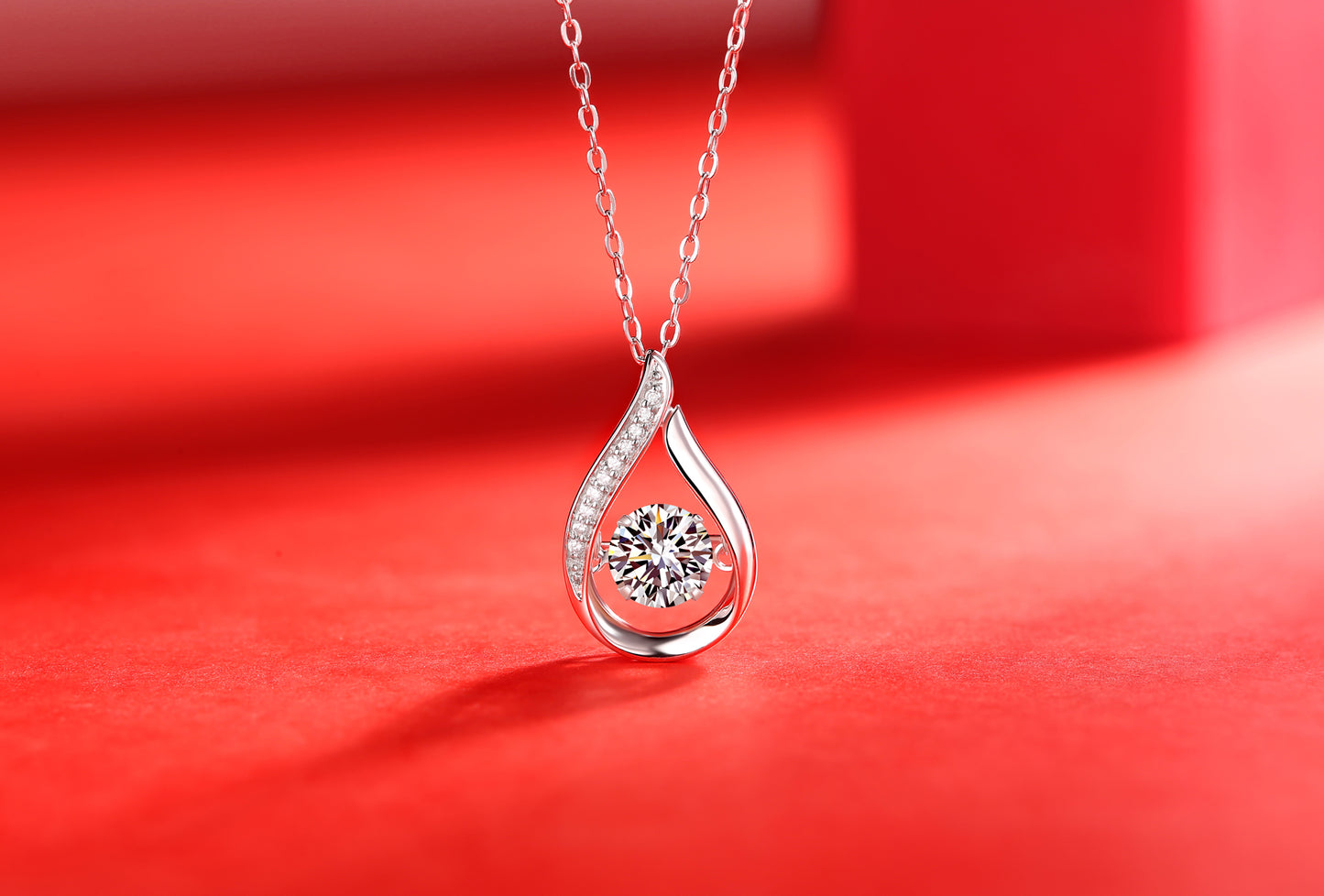 Smart Drop — Signature Sterling Silver Pendant Necklace (Luxury Moissanite)