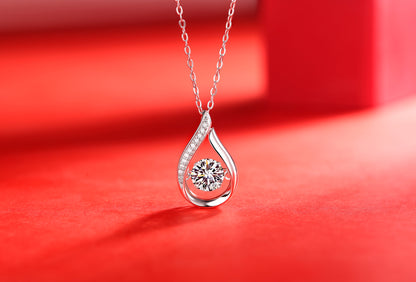 Smart Drop — Signature Sterling Silver Pendant Necklace (Luxury Moissanite)
