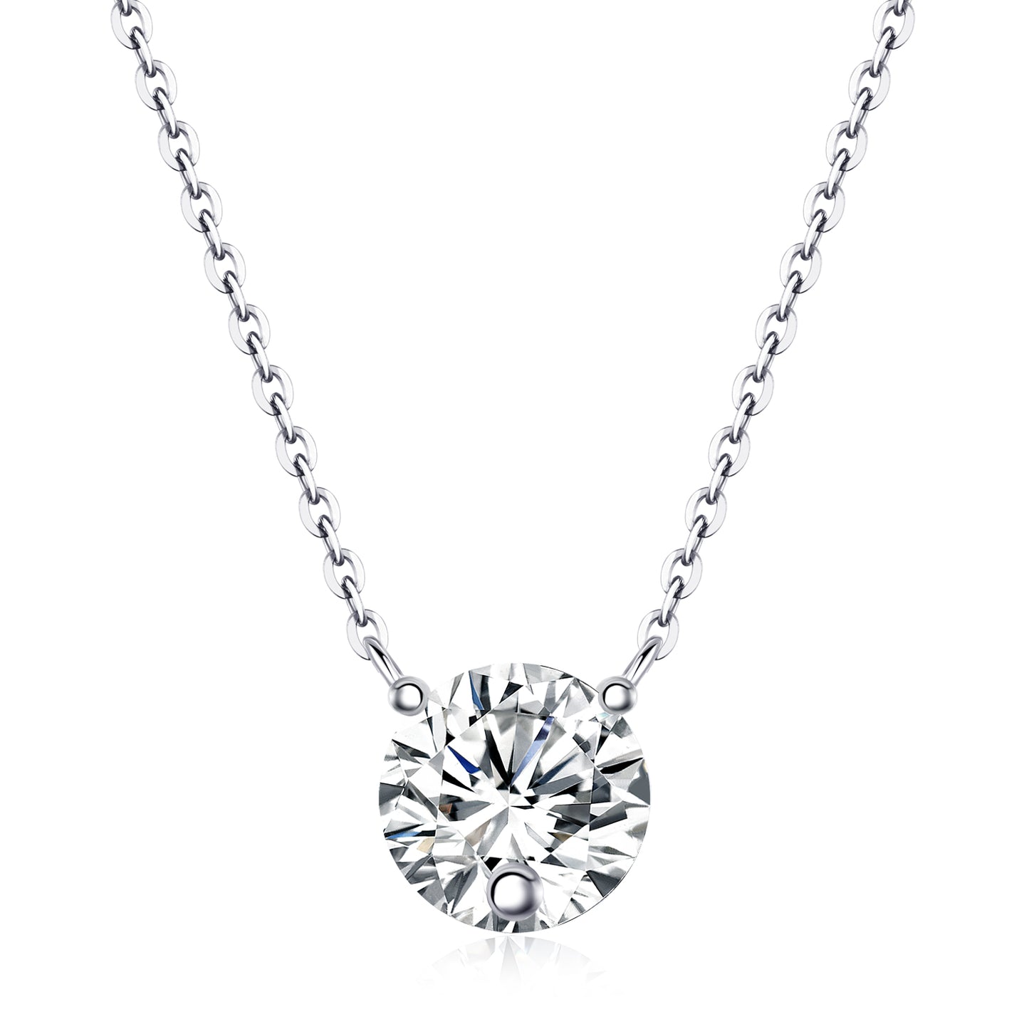 Love Of Time — Signature Sterling Silver Pendant Necklace (2 Carats, Luxury Moissanite)