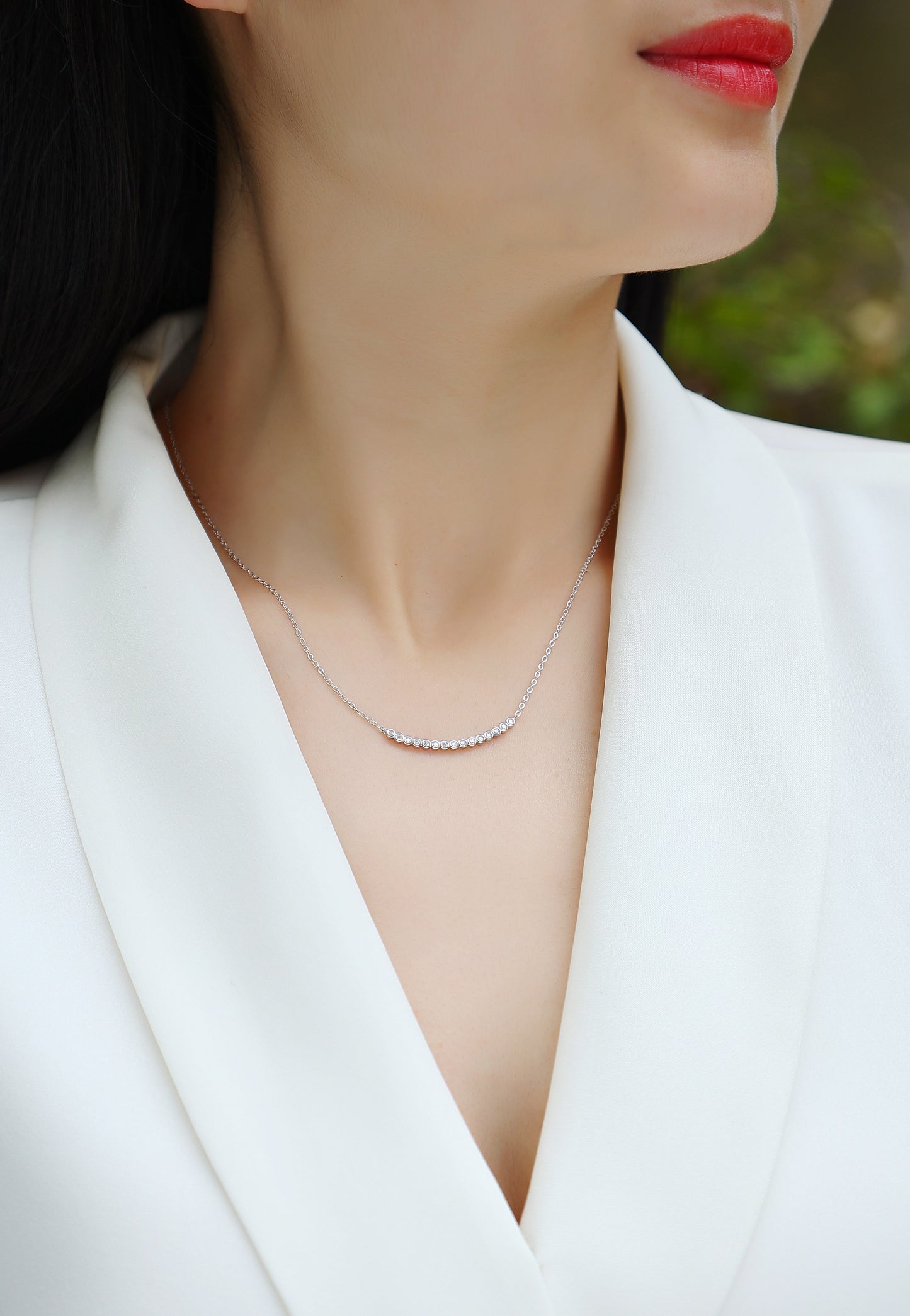 Floating World — Signature Sterling Silver Pendant Necklace (Luxury Moissanite)