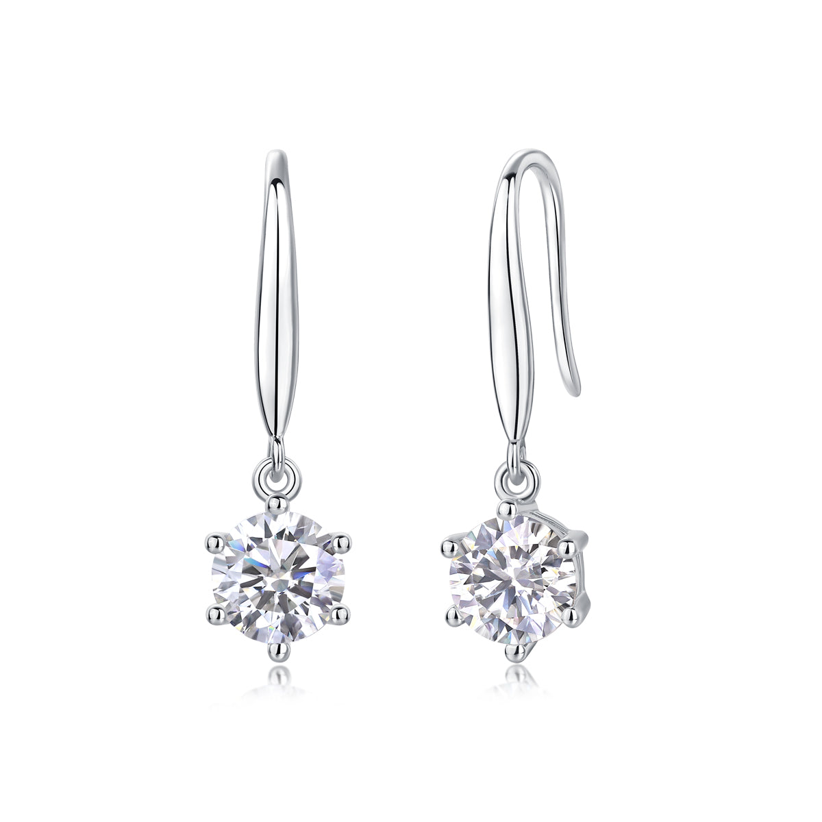 Jumping Wind — Signature Sterling Silver Stud Earrings (1 Carat)
