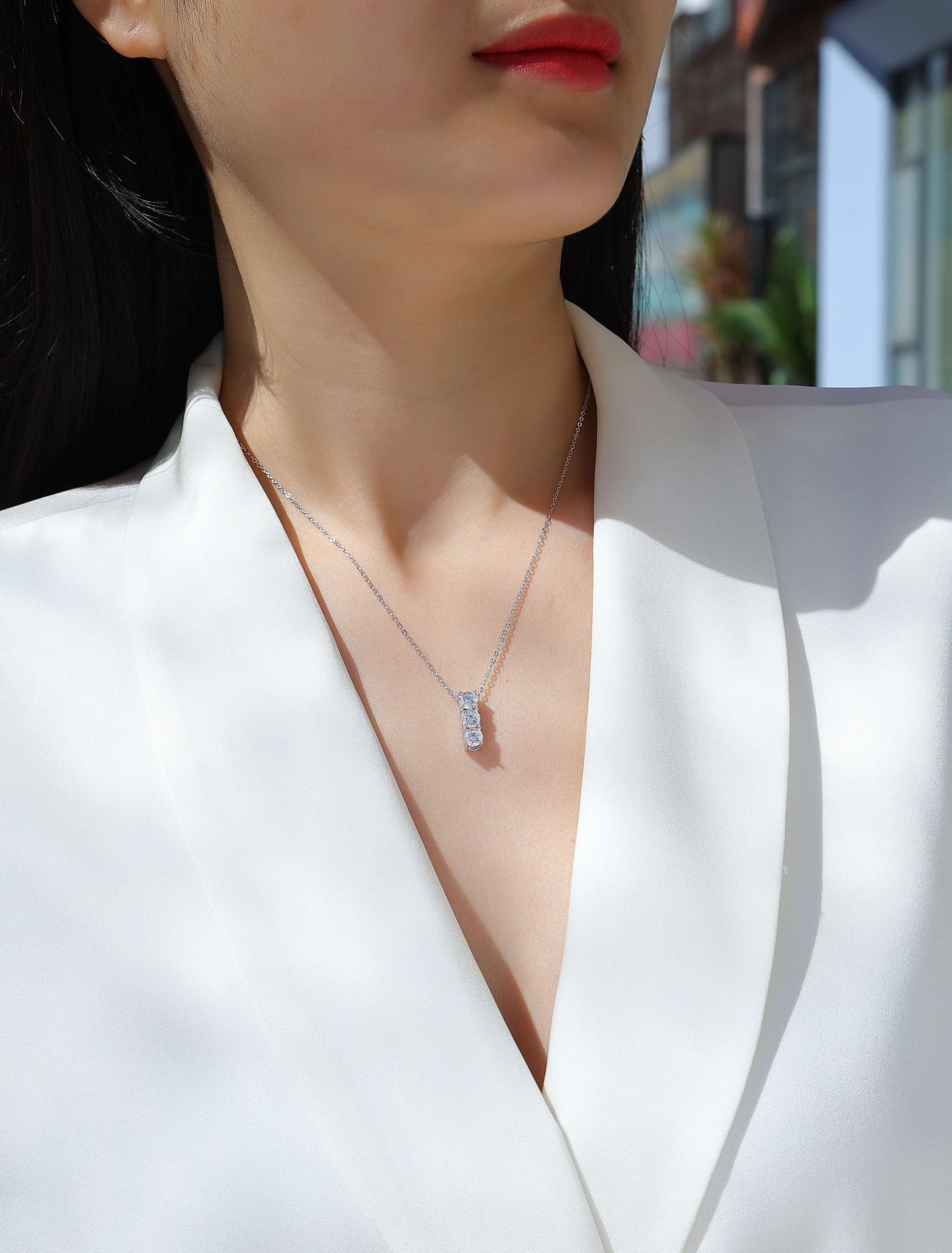 Round — Signature Sterling Silver Pendant Necklace (0.5 Carat, Luxury Moissanite)