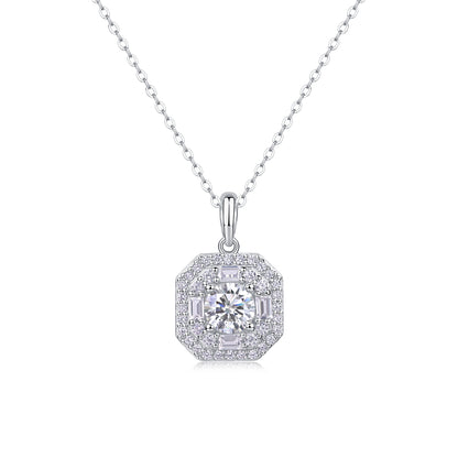 Small Square Bag — Signature Sterling Silver Pendant Necklace (Luxury Moissanite)