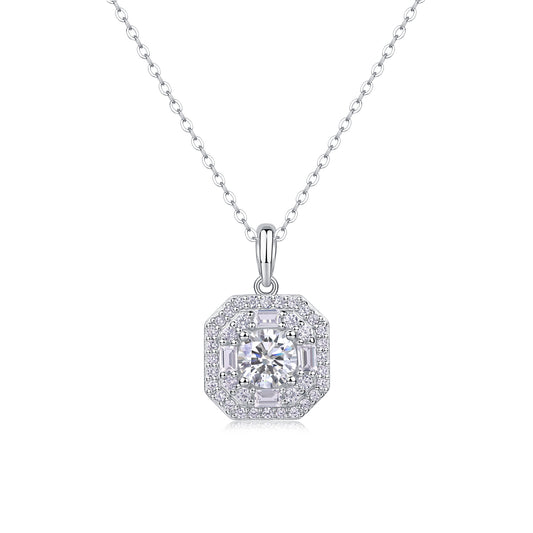 Small Square Bag — Signature Sterling Silver Pendant Necklace (Luxury Moissanite)